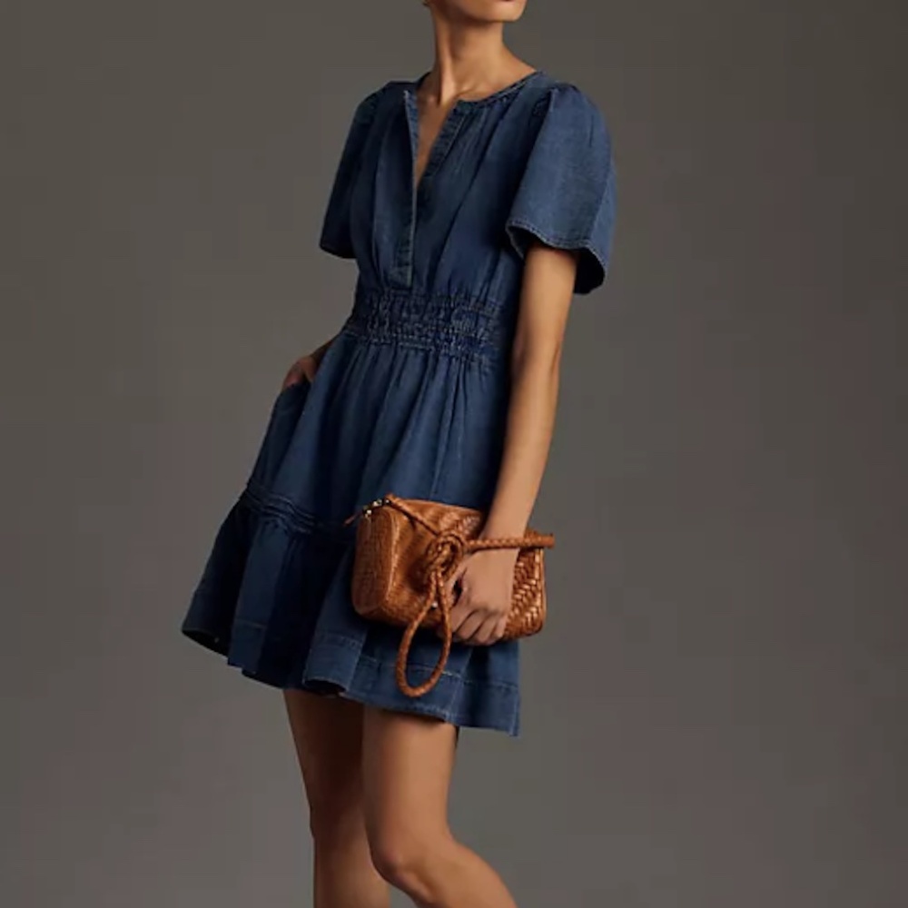 Anthropologie Somerset Mini Denim Dress Petite XS